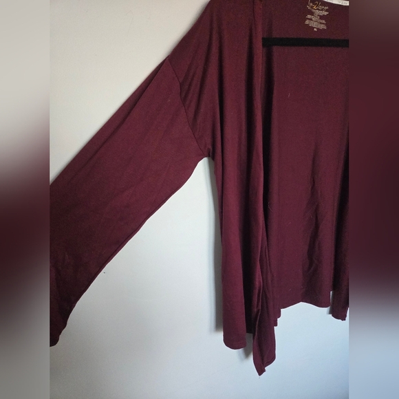 Burgundy Lightweight Long Sleeve Cardigan - Picture 2 of 6